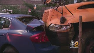 School Bus Slams Into Parked Cars In Brooklyn