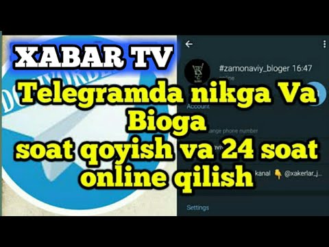 Telegramda bioga soat qo‘yish ТЕЛЕГРАМДА БИОГА СОАТ ҚӮӢИШ