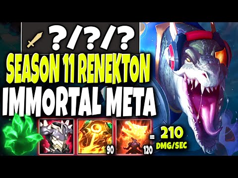 New Meta Immortal Season 11 Renekton Build 🔥 210+ AOE DMG/Sec 🔥 LoL Renekton Preseason s11 Gameplay