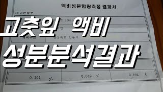 고춧잎 액비 성분분석결과 + 골분액비, 난각칼슘 성분표