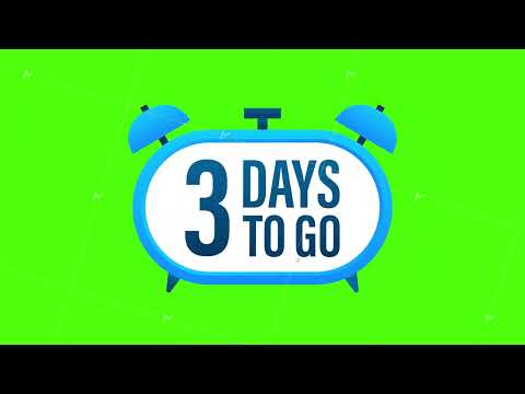 3 Days to go. Countdown timer. Clock icon. Time icon. Count time sale. Motion graphics.