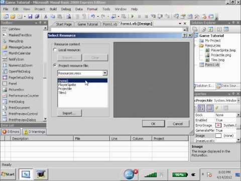 Visual Basic Game Tutorial Part 4 Shooting Bullets and Double Buffering