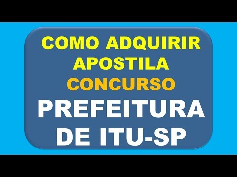 Baixar Apostila Concurso Prefeitura de Itu-SP 2019