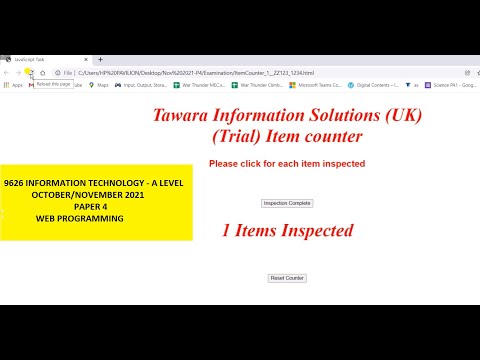 A Level IT 9626 November 2021 Paper 4 -Web Programming