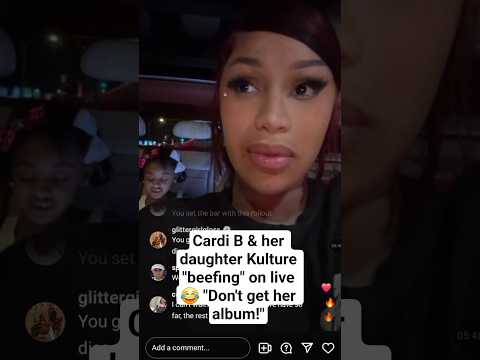 Cardi B & her daughter Kulture "beefing" on live 😂 "Don't get her album!"