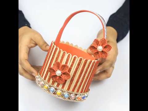 Amazing Basket DIY Ideas With Plastic Bottle and Ice Cream Sticks 🧺🔥 #diy #craft #shorts