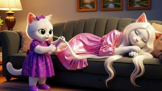 Mischievous little cat cut mother's hair 😭✂️✂️and then made new one 💇🏻‍♀️😭| Cat Ai Story #cats #cute