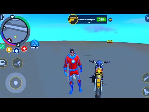 Rope Hero Vice Town ( Superhero Fireskull Bike drive Pulish Car Helicopter Robot Fight ) #trending