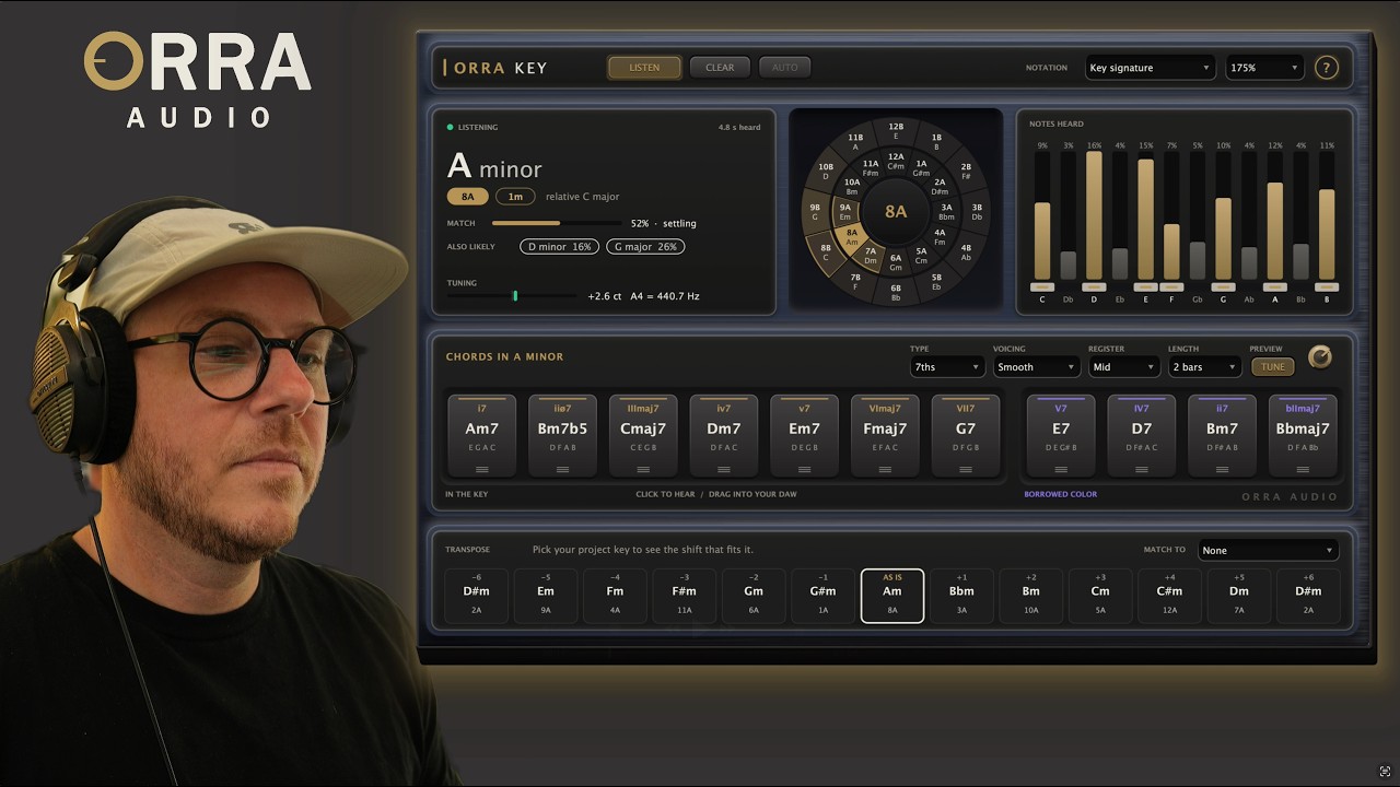Orra Key: Free Key Detection Plugin + Drag-and-Drop MIDI Chord