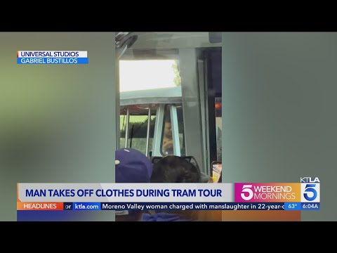 Video shows man taking off clothes during Universal Studios tram tour