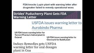 Analysis of warning letters (2005 to 2018) to Indian Pharma Companies