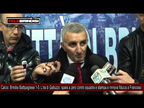Calcio, Brindisi Battipagliese 1 5  L'ira di Galluzzo, spara a zero contro squadra e stampa e rinnova fiducia a Francioso