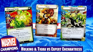 Marvel Champions Playthrough  |  HULKLING & TIGRA vs Expert ENCHANTRESS  |  Fantasy Flight Games