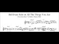 Bill Evans Solo on All The Things You Are - Piano Transcription (Sheet Music in Description)