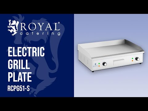 видео - Електрическа грил плоча - 727 x 420 мм - Royal Catering - Плоска - 4 400 W.