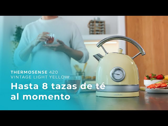 Wasserkocher Cecotec ThermoSense 420 Vintage Light Yellow 1,8L 2200W Edelstahl Temperaturanzeige video