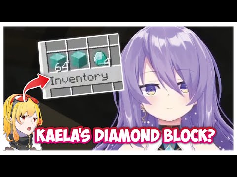 Moona's reaction when she found Kaela's Stack of diamond block...