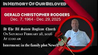𝐈𝐧 𝐌𝐞𝐦𝐨𝐫𝐲 𝐎𝐟 𝐎𝐮𝐫 𝐁𝐞𝐥𝐨𝐯𝐞𝐝 𝐆𝐄𝐑𝐀𝐋𝐃 𝐂𝐇𝐑𝐈𝐒𝐓𝐎𝐏𝐇𝐄𝐑 𝐑𝐎𝐃𝐆𝐄𝐑𝐒