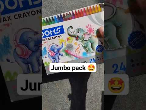 Doms Crayons | Crayons 24 Colours Jumbo Pack | ₹100 #art