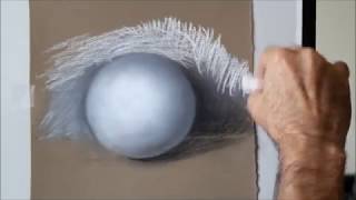 Amazing Charcoal 3D- Drawing a Sphere using Renaissance Technique by Mauricio Stefanowsky