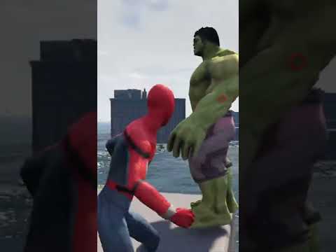 GTA 5 Water Ragdolls SPIDERMAN VS HULK Euphoria Physics #shorts