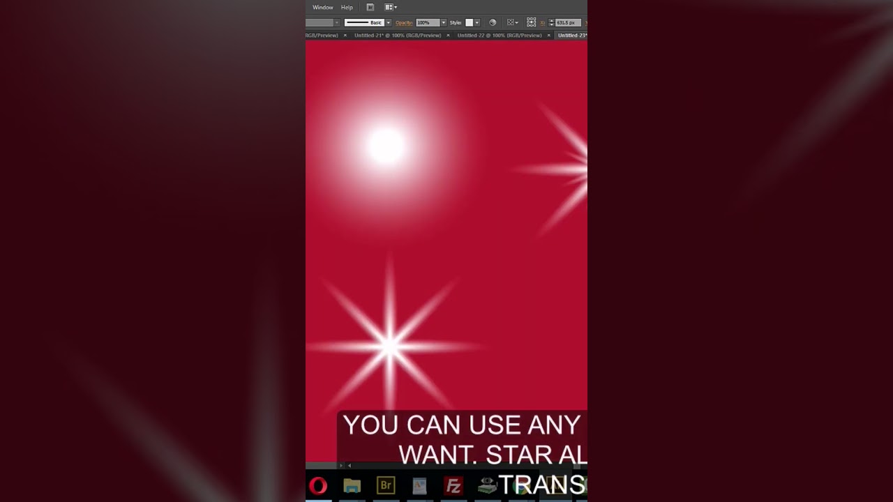 illustrator tutorial. transparent stars. glowing light effect