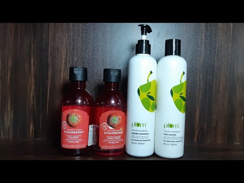 Plum Olive and macadamia shampoo & conditioner vs the body shop strawberry shampoo & conditioner | Video