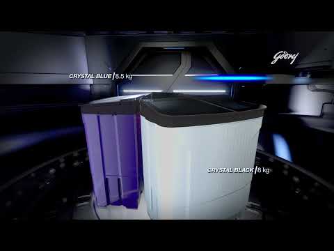 Wsedge Ult 80 5.0 Db2m Csbk Capacity(Kg): 8kg Godrej Edge Ultima Semi Automatic Washing Machine, Crystal Black video by Pratham Electronics