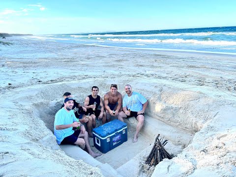 We built a Sunken Fire Lounge on the Beach!