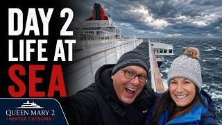 Queen Mary 2 Winter Crossing Day 2 of 8 Life at Sea Begins