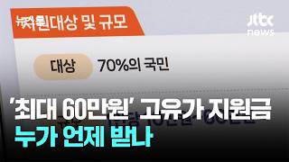 '최대 60만원' 고유가 지원금 긴급 수혈…누가 언제 받나 / JTBC 뉴스룸