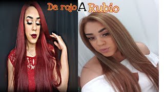 CÓMO CAMBIAR  TU COLOR DE PELO, SIN DECOLORACIÓN  (DE ROJO A RUBIO)