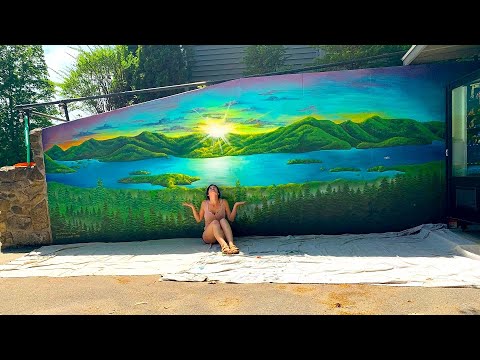 Summer View from the Pinnacle on Lake George Mural TimeLapse - Acrylic Earth by Sarah Calzada