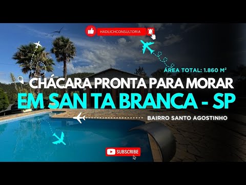 ✨Chácara PRONTA PARA MORAR em SANTA BRANCA – SP | Bairro Santo Agostinho | 1.860 m²| Aceita Permuta🌿