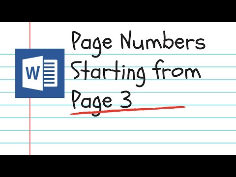 Page numbers starting from a specific page in Word 2019