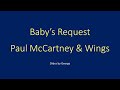 Wings Paul McCartney Baby's Request   karaoke