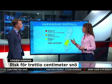 Chockprognosen: Flera decimiter snö och vädervarningar - Nyheterna (TV4)