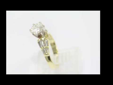 1.87CTW diamond engagement ring 18K yellow gold 1.13CT round brilliant sz 6 - 28871