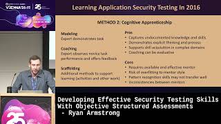Developing Effective Security Testing Skills With Objective Structured Assessments - Ryan Armstrong