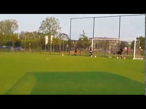 Doelpunt op de training van de Zestienhoven D jeugd