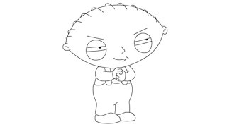 How to draw Stewie - Easy step-by-step drawing lessons for kids