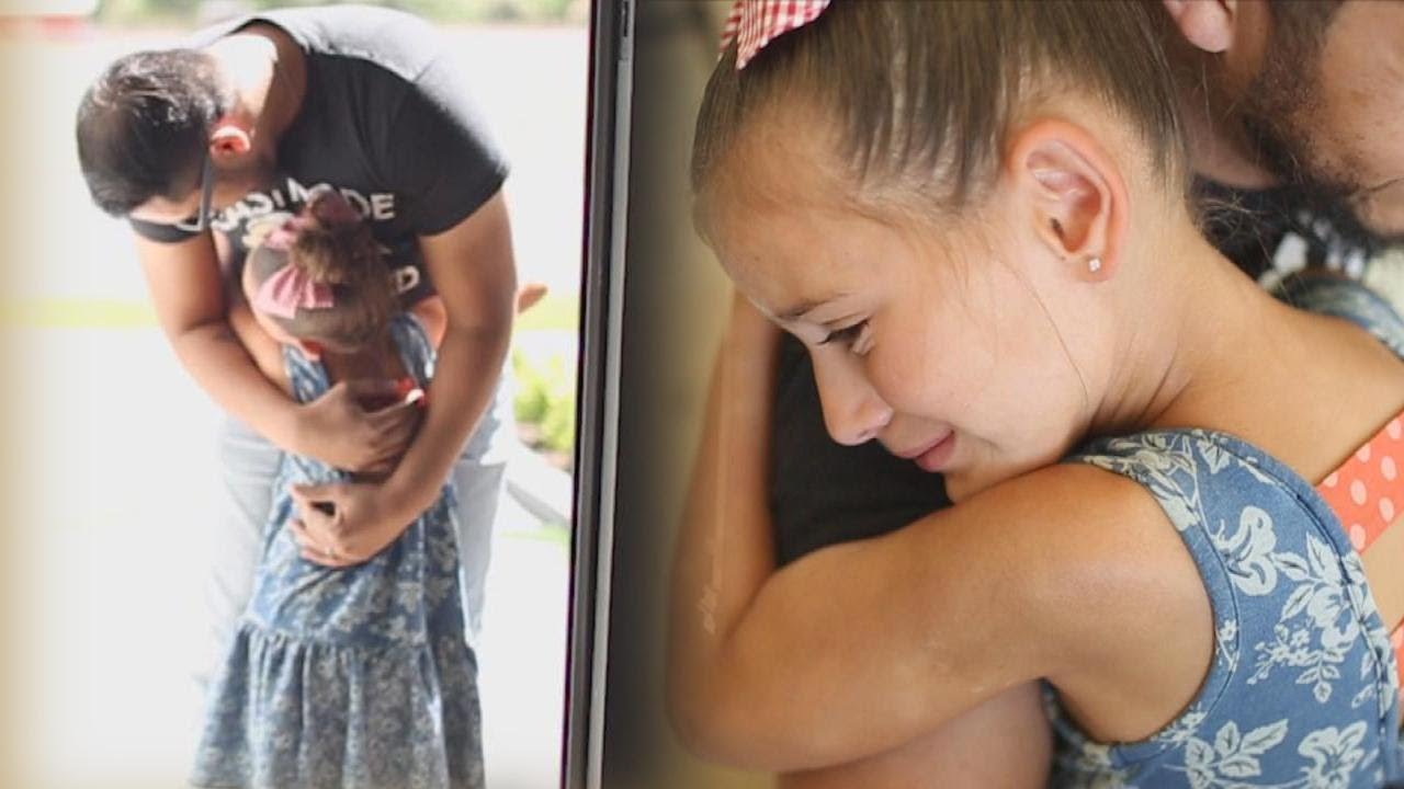 7-Year-Old Leukemia Survivor Cries as She Meets Her Bone Marrow Donor - YouTube