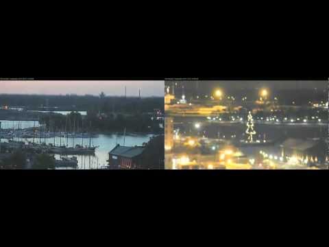 Helsinki timelapse: South Harbour webcam (summer & winter solstice 2012)