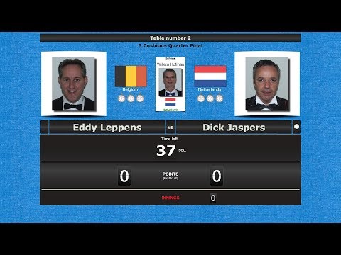 Carom 3 Cushions 1/4 Final : Eddy Leppens vs Dick Jaspers