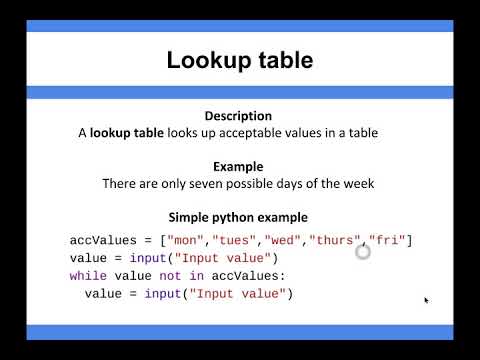 Programming - Lookup table