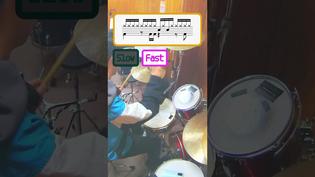 Drum Groove | 16th Note | Kick Snare Hihat #drums #drumming #drumlessons