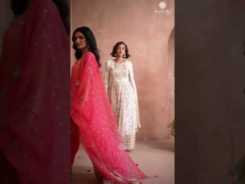 Sayuri Lotus Real Georgette Wholesale Free Size Stitched Suits Catalog – product video thumbnail
