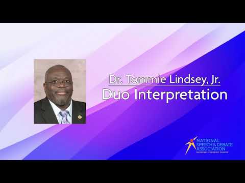 NSDA Nationals 2021 - Dr. Tommie Lindsey, Jr. Duo Interpretation Announcement