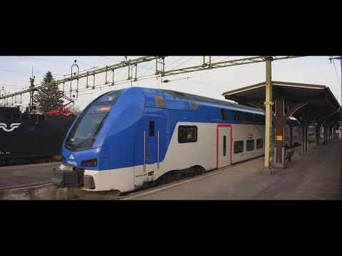 Sweden, train departure from Sala to Stockholm