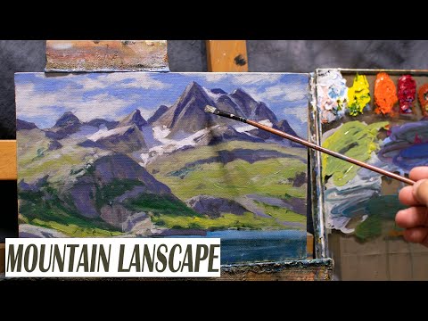 How To Paint A Beautiful Mountain Landscape In Oil - Painting with Samir